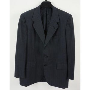 Oxxford Clothes Owentsia Super 100s Mens 43R Blue Striped Wool Vent Notch Blazer